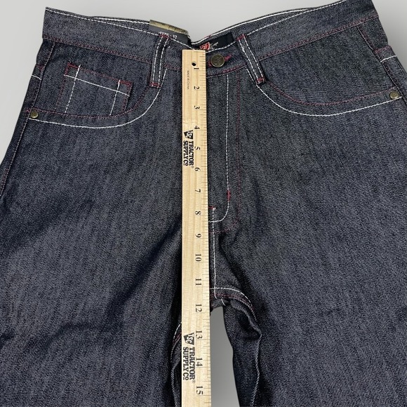 Corked Jeans Shorts Mens 32 Denim Embroidered‎ Pockets Red Stitching New - Picture 7 of 13